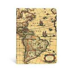 Paperblanks - Ealy cartography - Western Hemisphere - Midi - 176 Sider - Ulinjeret