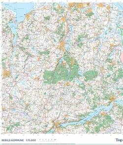 Trap Danmark: Kort over Rebild Kommune - Topografisk kort 1:75.000