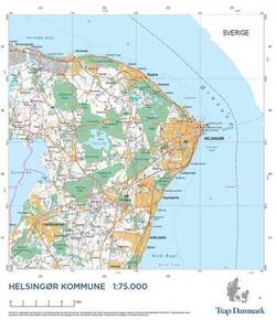 Trap Danmark: Kort over Helsingør Kommune - Topografisk plankort 1:75.000
