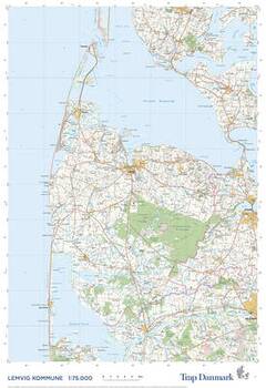 Trap Danmark: Kort over Lemvig Kommune - Topografisk kort 1:75.000