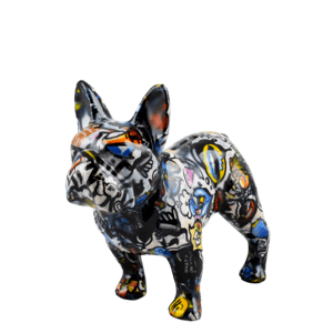 Fransk Bulldog - Jack - Graffiti - M. Møntindkast - 20 cm