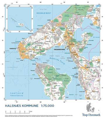 Trap Danmark: Kort over Halsnæs Kommune - Topografisk plankort 1:75.000