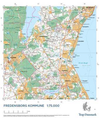 Trap Danmark: Kort over Fredensborg Kommune - Topografisk plankort 1:75.000