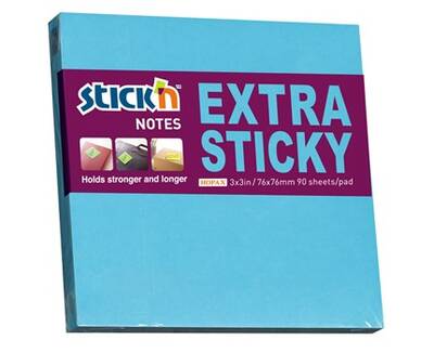 EXTRA STICKY NOTES NEONBLÅ 76X76 MM 90 BLADE