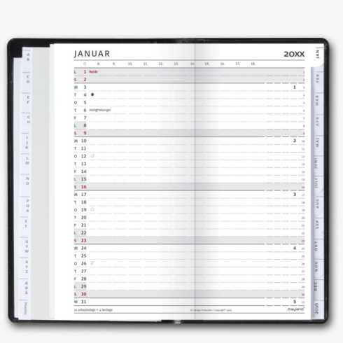 Index Planner - Refill + telefonregister, 9x17 cm 2024